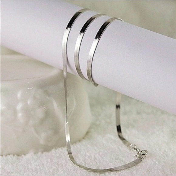 💎 NEW 925 Sterling Silver Herringbone Necklace - Picture 3 of 6